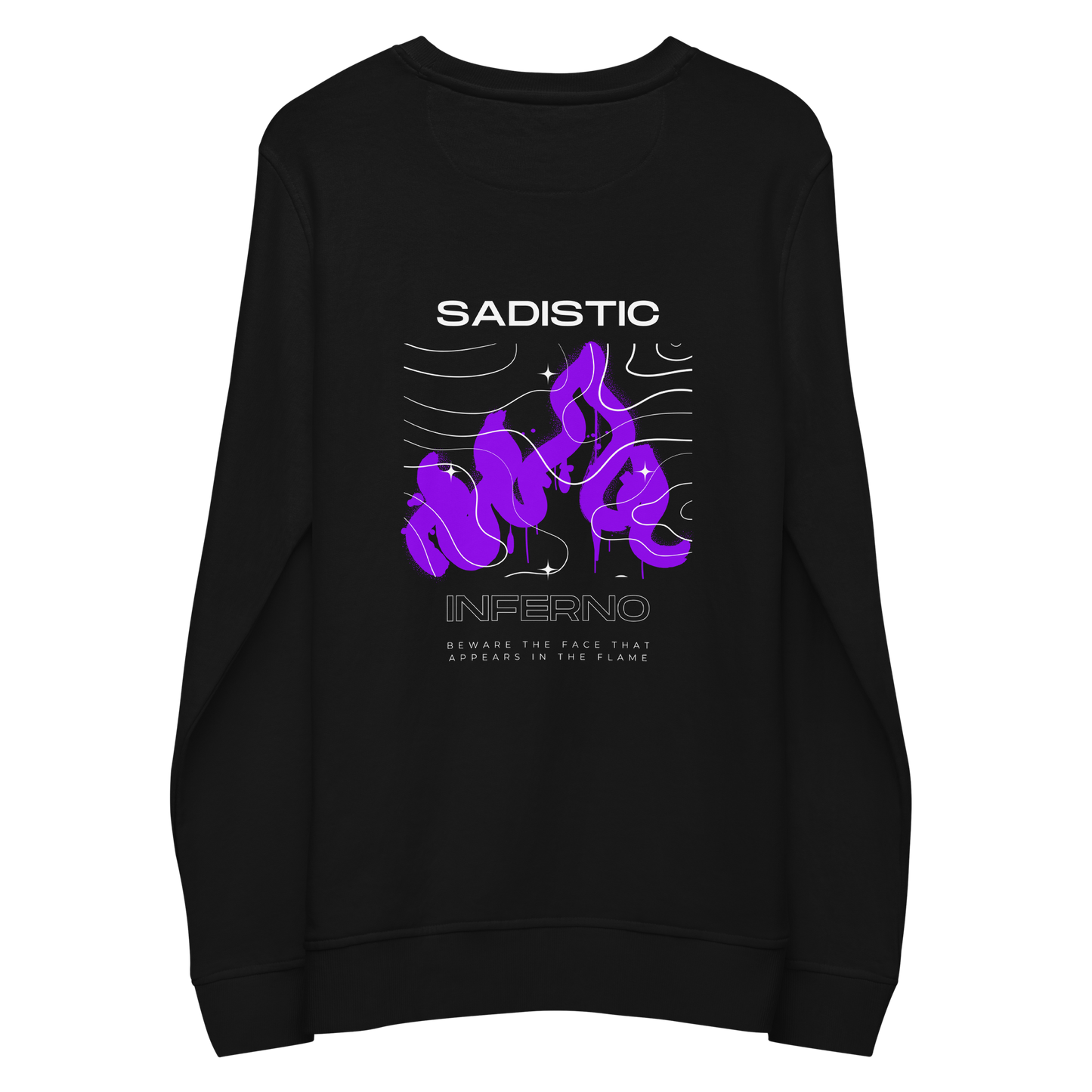 "Sadistic Inferno" Sustainable Sweatshirt w/ Embroidery (Kyleslameart)
