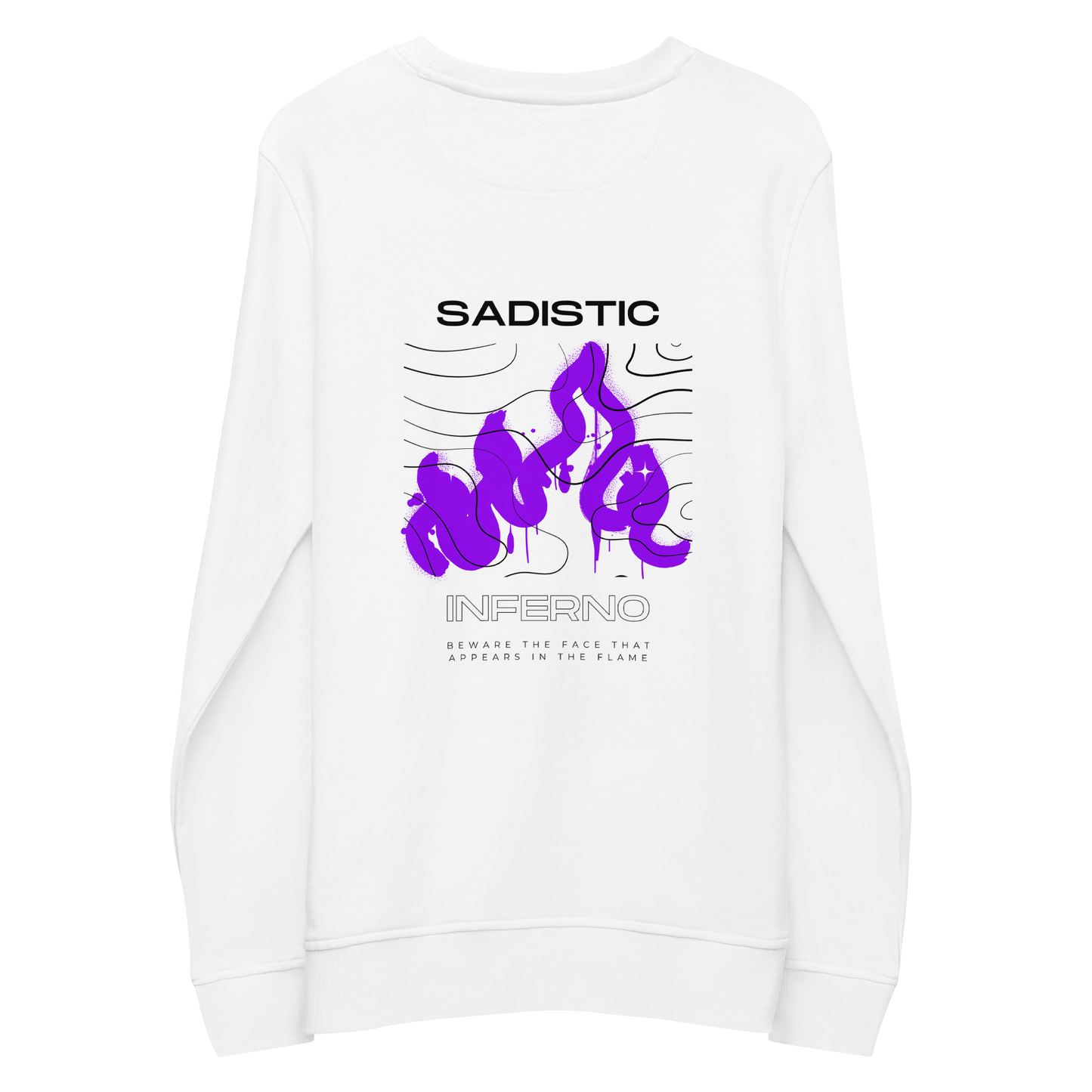 "Sadistic Inferno" Sustainable Sweatshirt w/ Embroidery (Kyleslameart)