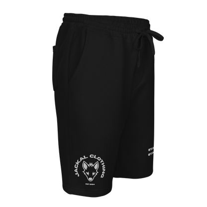 "STAY UNIQUE, STAY FERAL" Embroidered Fleece Shorts (Mori)