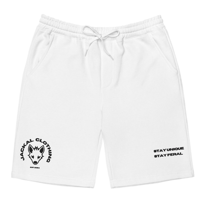 "STAY UNIQUE, STAY FERAL" Embroidered Fleece Shorts (Mori)