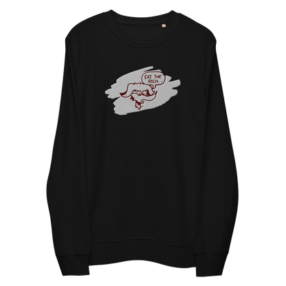 "Hungry Revolt" Sustainable Sweatshirt w/ Embroidery (Kyleslameart)
