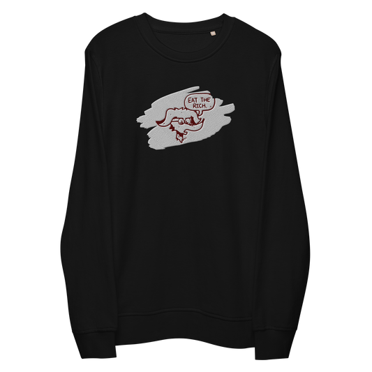"Hungry Revolt" Sustainable Sweatshirt w/ Embroidery (Kyleslameart)
